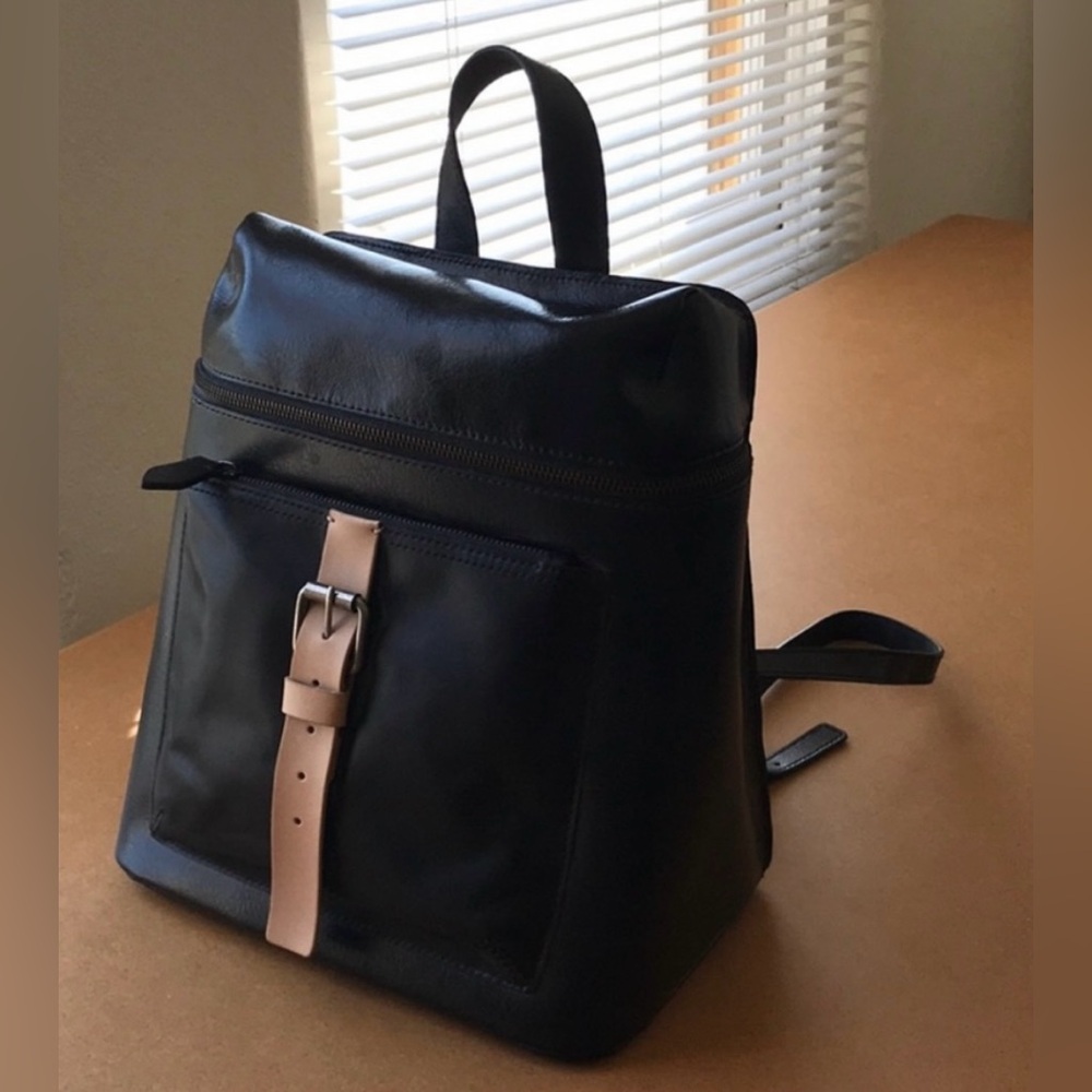 New Kelsi Dagger Brooklyn Leather Metro Backpack black and tan color way
